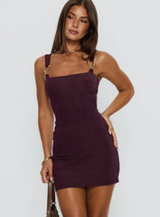 Kalindi Hardware Mini Dress Plum