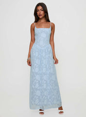 Angeleina Maxi Dress Blue Floral