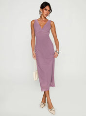 Between The Lines Lace Trim Maxi Dress Purple