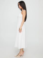 Forever Loved Panelled Midi Dress White