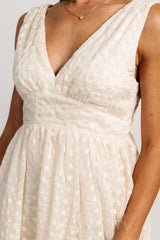 Thalia Embroidered Tank Midi Dress | Vintage Cream
