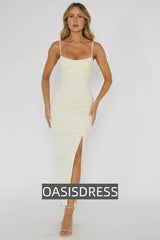 Blair Piping Trim Midi Dress Butter