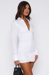 Always Will Be Long Sleeve Mini Dress White