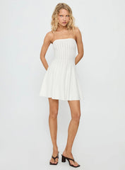 Alaini Strapless Knit Mini Dress White