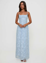Angeleina Maxi Dress Blue Floral
