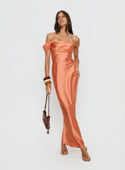 Azura Off The Shoulder Maxi Dress Orange