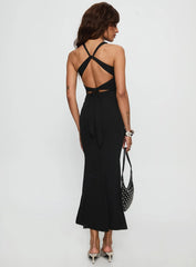 Mesmerise Halter Maxi Dress Black