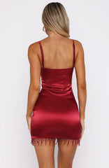Lost In Thought Mini Dress Dark Red