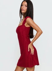 Kirrisen Textured Mini Dress Red
