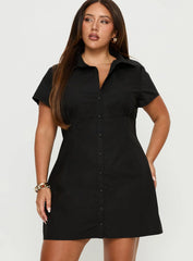 Motley Mini Dress Black Curve