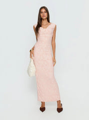 Kristeen Cowl Neck Maxi Dress Blush Pink