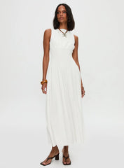 Lilienne Shirred Maxi Dress White