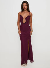 Soulina Ruched Maxi Dress Purple