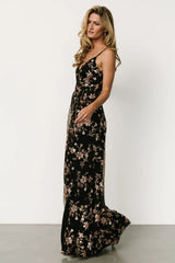 Marcia Sparkle Gown | Black + Rose Gold