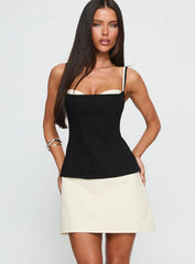Mariselle Layered Corset Mini Dress Black / Cream