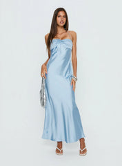 Fireproof Halter Maxi Dress Baby Blue