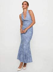 Aymie Halter Maxi Dress Blue