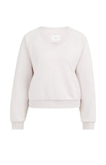 Sweater with V-neck and ribbed trims