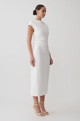Lorena Cotton Midi Dress - White