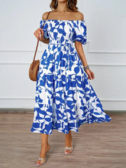 Robe à motifs floraux midi bohème